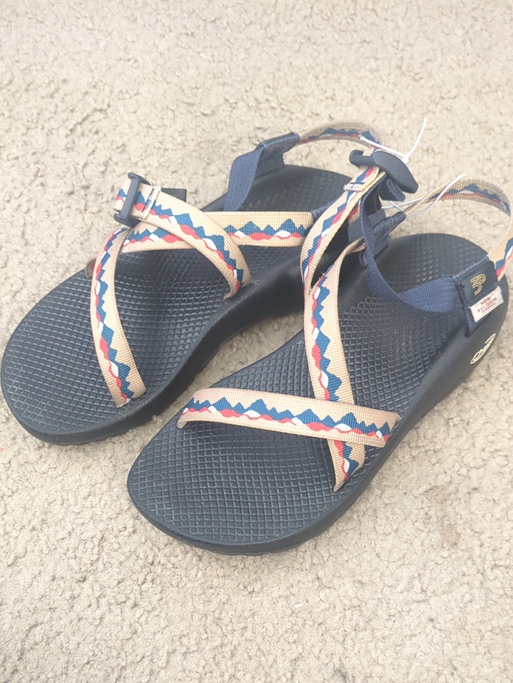 Chaco Women's Z/Cloud Sandal in Navy with Tan Pattern